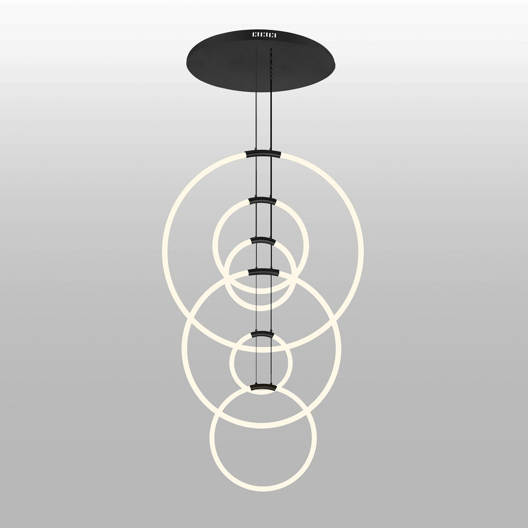 6 Light Led Chandelier With Black Finish by CWI Lighting