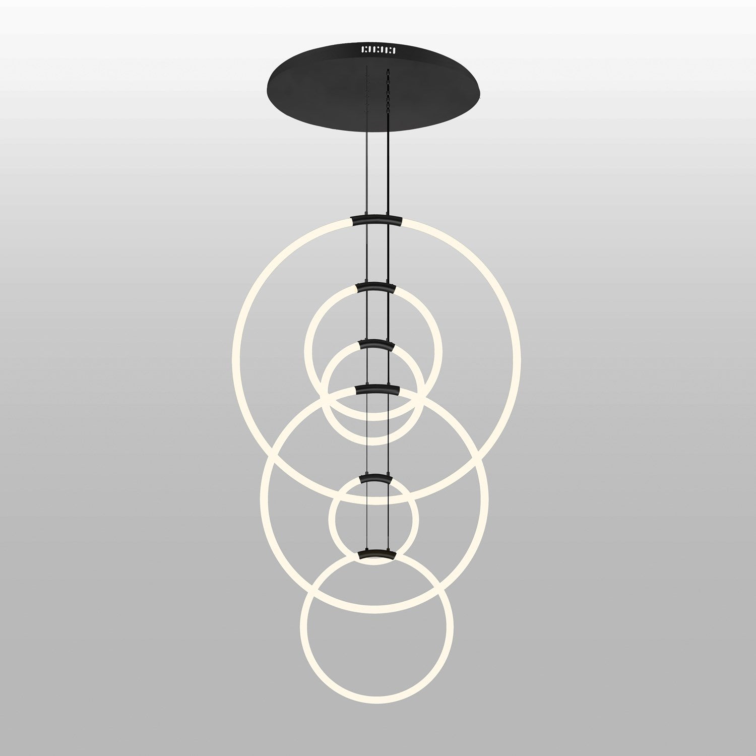 6 Light Led Chandelier With Black Finish by CWI Lighting