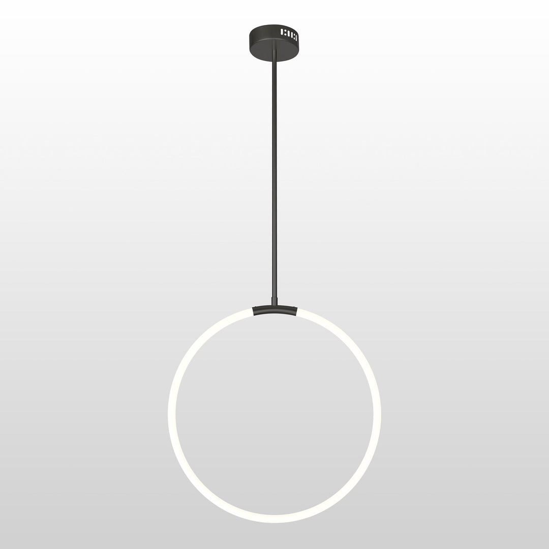 1 Light Led Chandelier With Black Finish by CWI Lighting