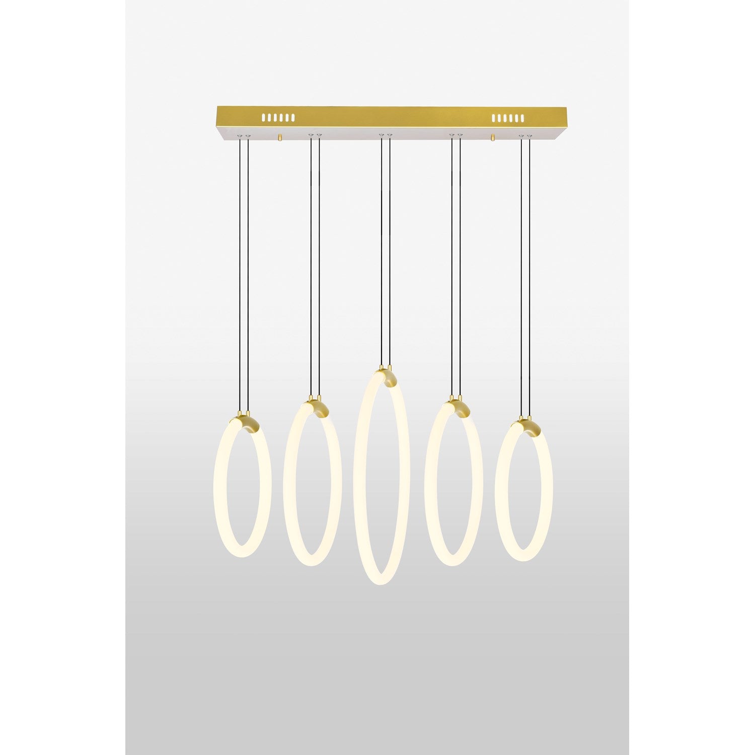 5 Light Led Chandelier With Satin Gold Finish by CWI Lighting