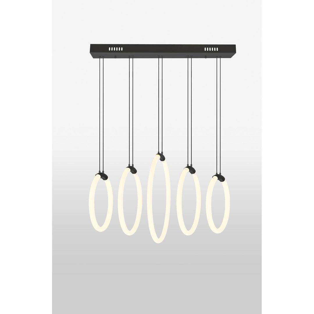 5 Light Led Chandelier With Black Finish by CWI Lighting