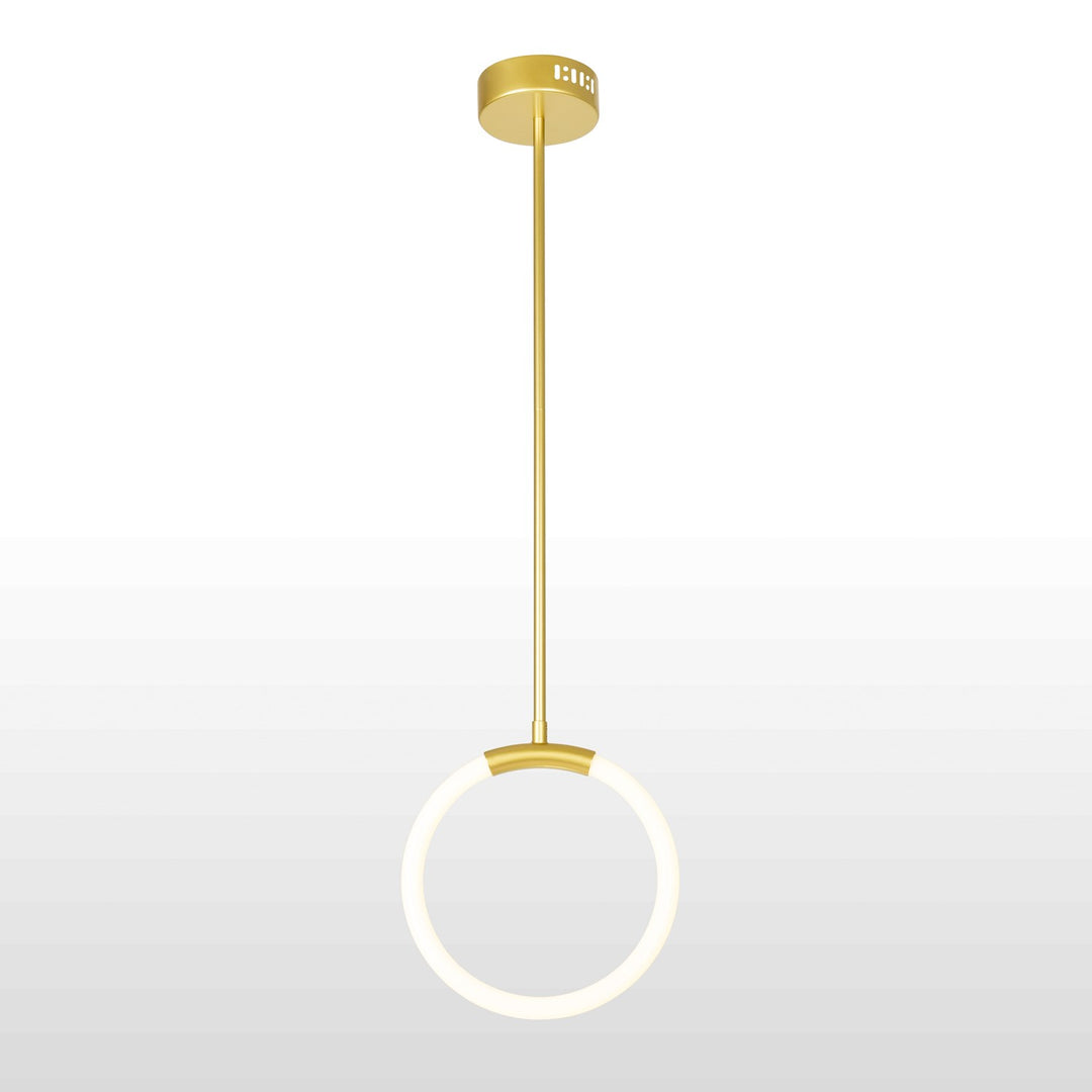 1 Light Led Pendant With Satin Gold Finish by CWI Lighting