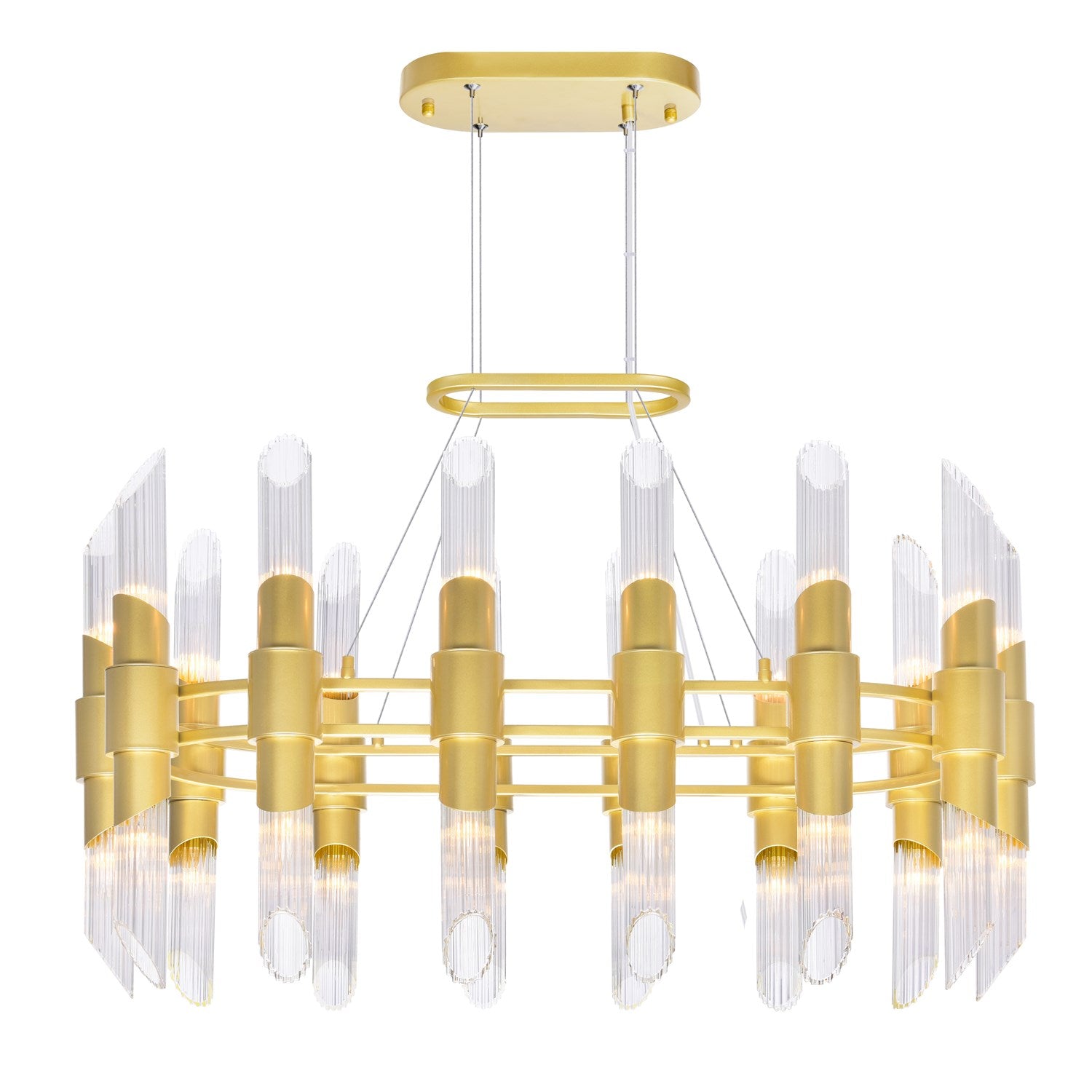 28 Light Chandelier With Satin Gold Finish by CWI Lighting