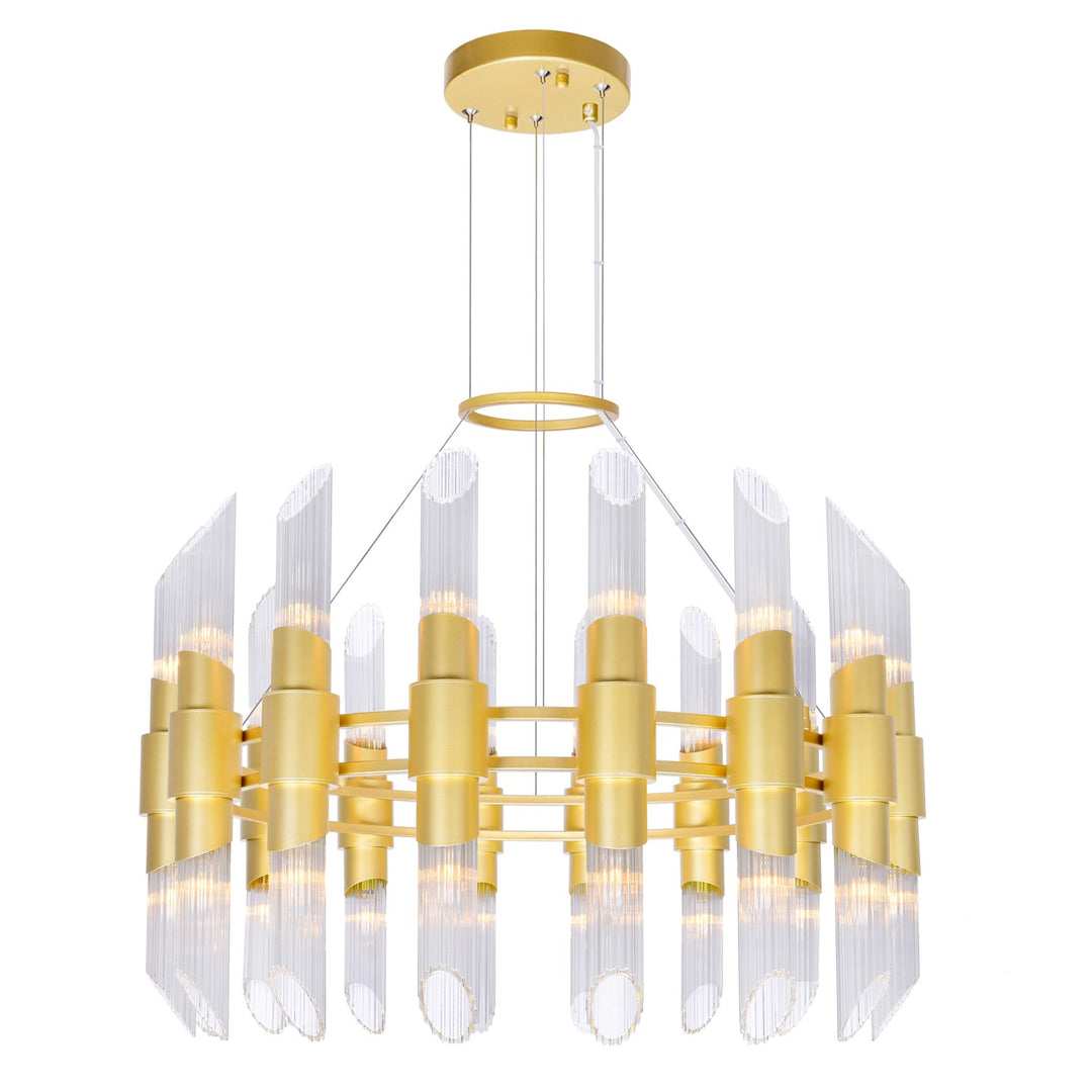 32 Light Chandelier With Satin Gold Finish by CWI Lighting