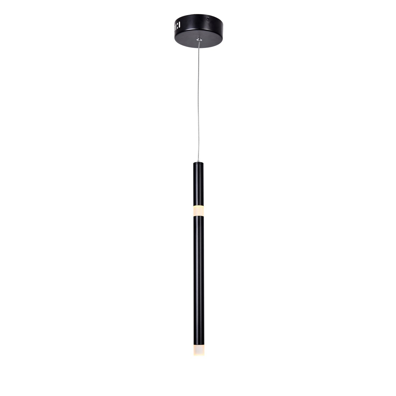 1 Light Led Pendant With Black Finish by CWI Lighting