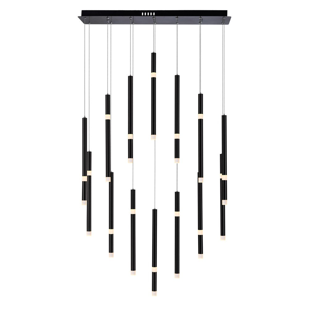 14 Light Led Chandelier With Black Finish by CWI Lighting