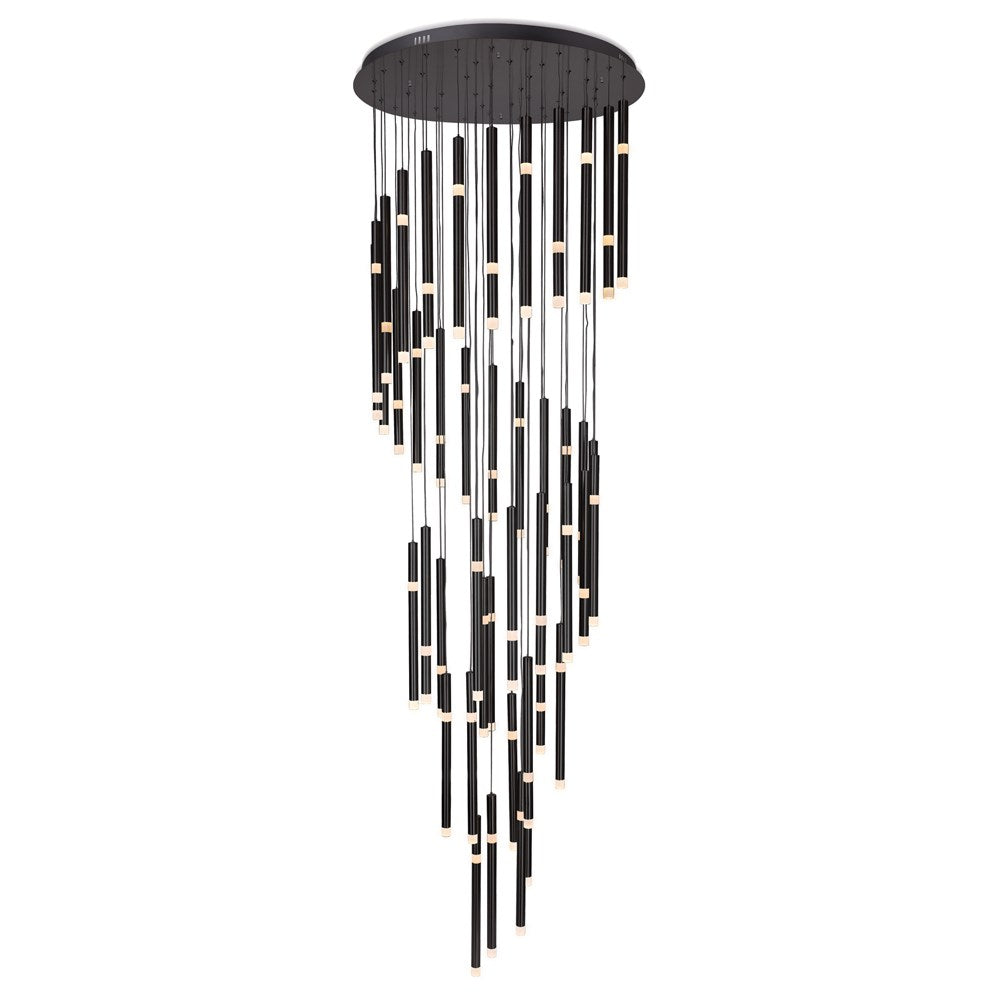 54 Light Led Chandelier With Black Finish by CWI Lighting