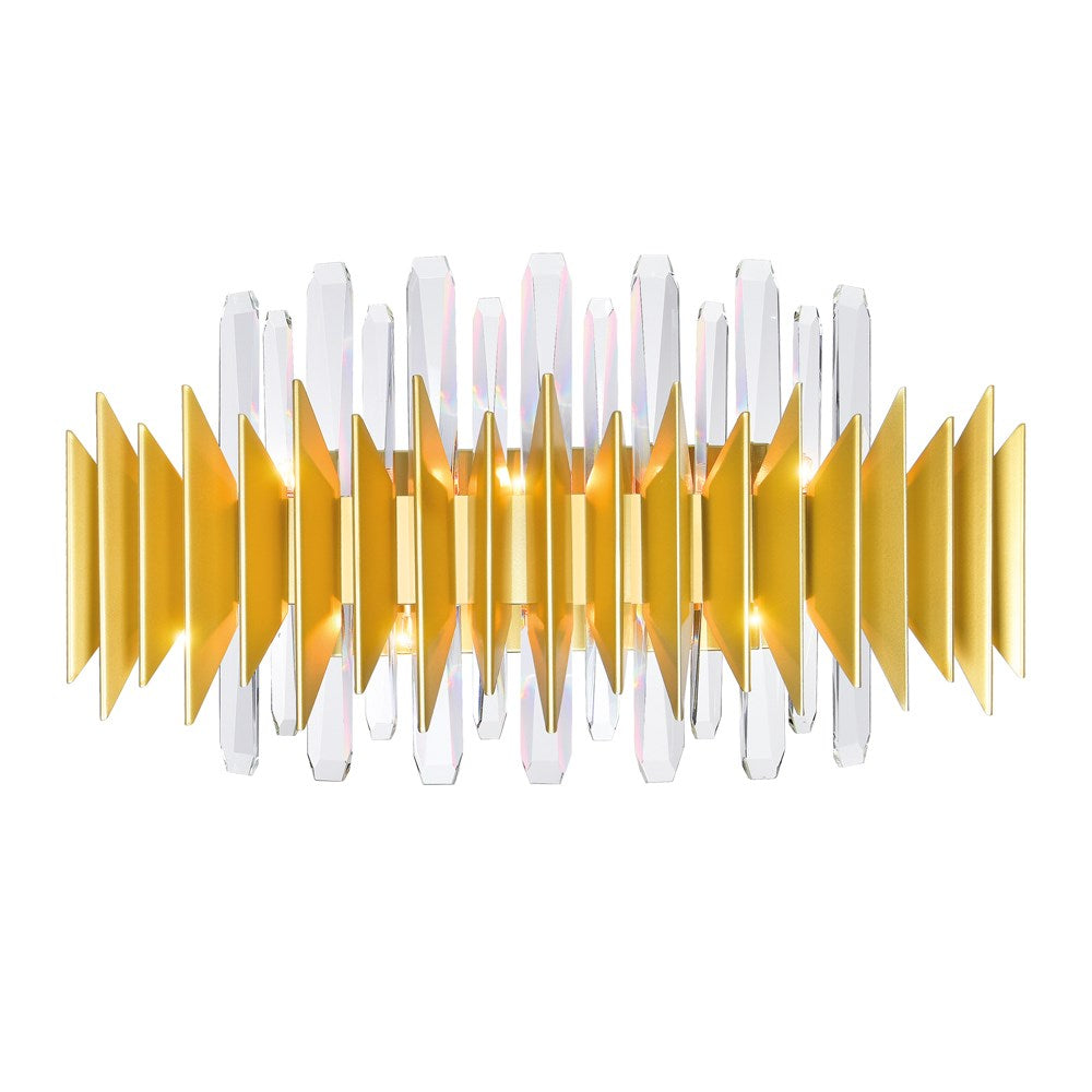 7 Light Wall Sconce With Satin Gold Finish by CWI Lighting