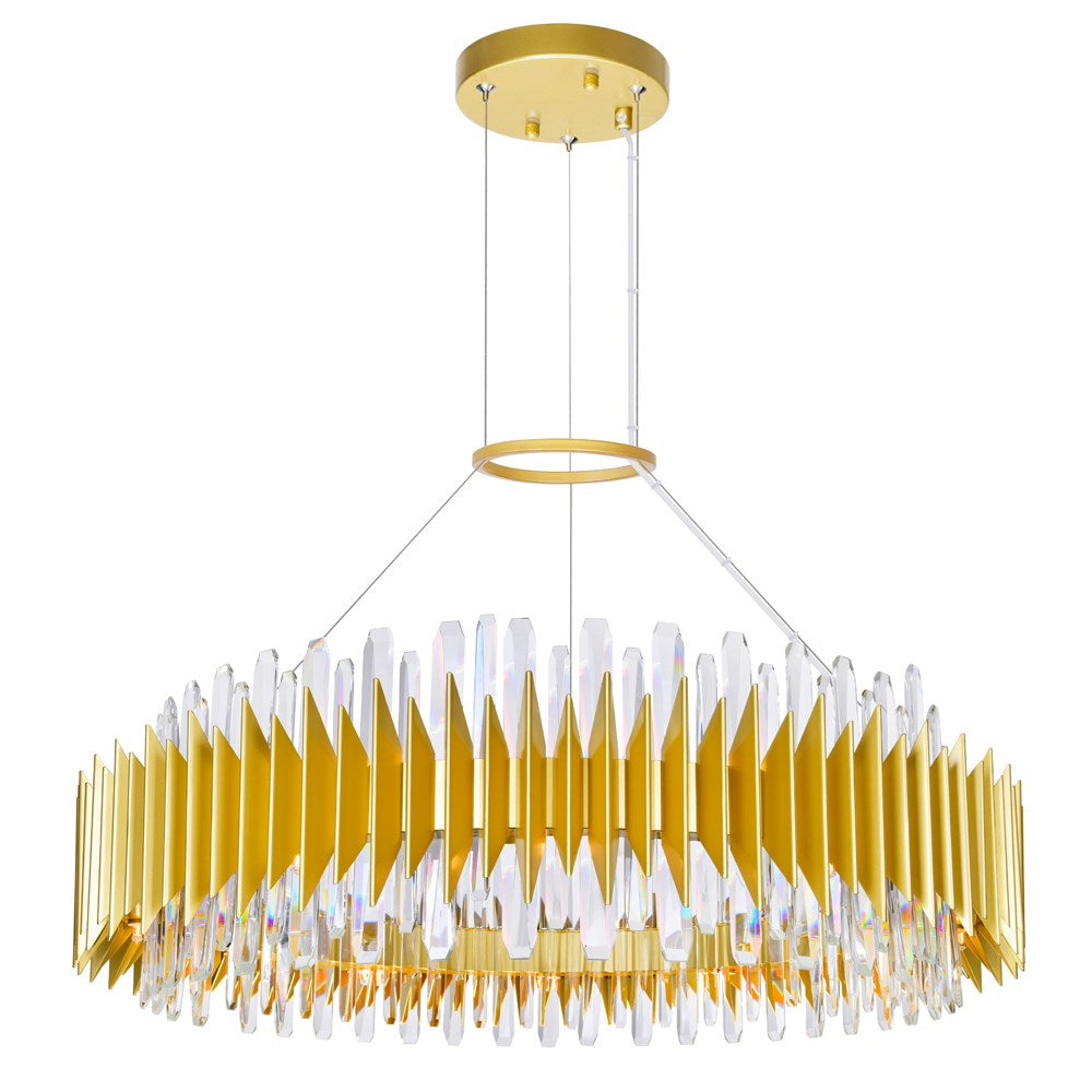24 Light Chandelier With Satin Gold Finish by CWI Lighting