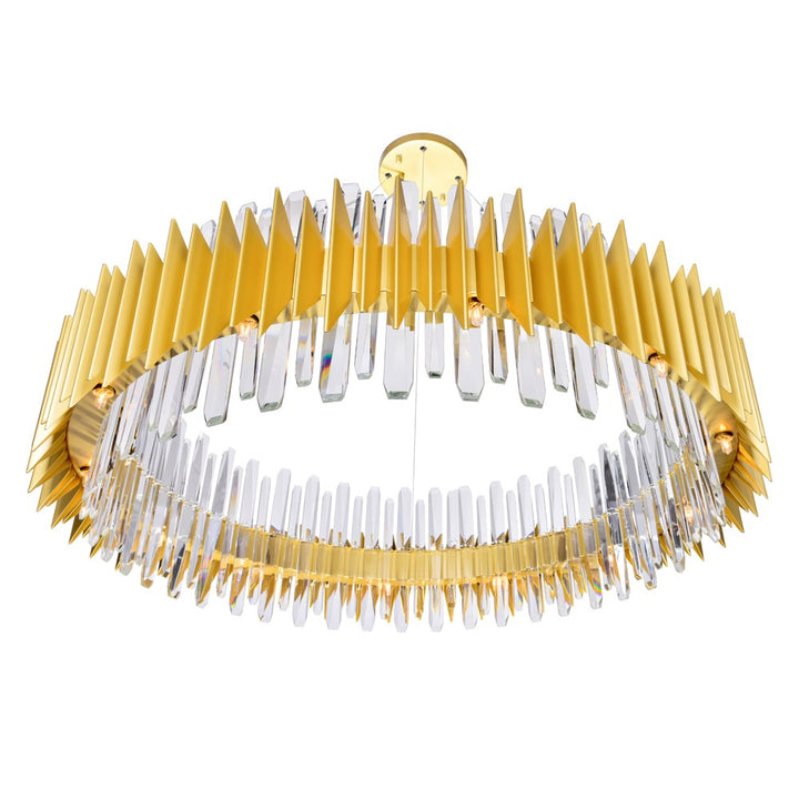 24 Light Chandelier With Satin Gold Finish