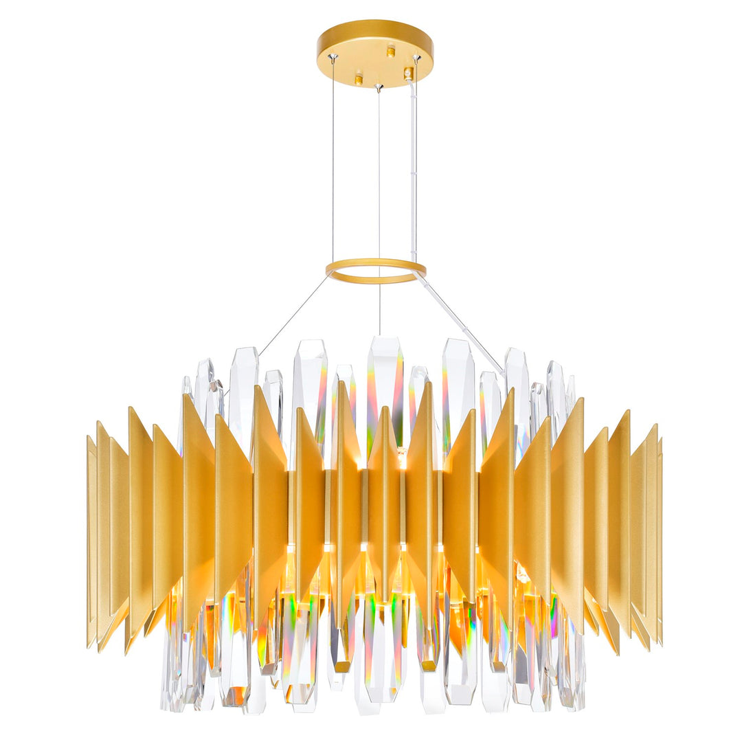 12 Light Chandelier With Satin Gold Finish by CWI Lighting
