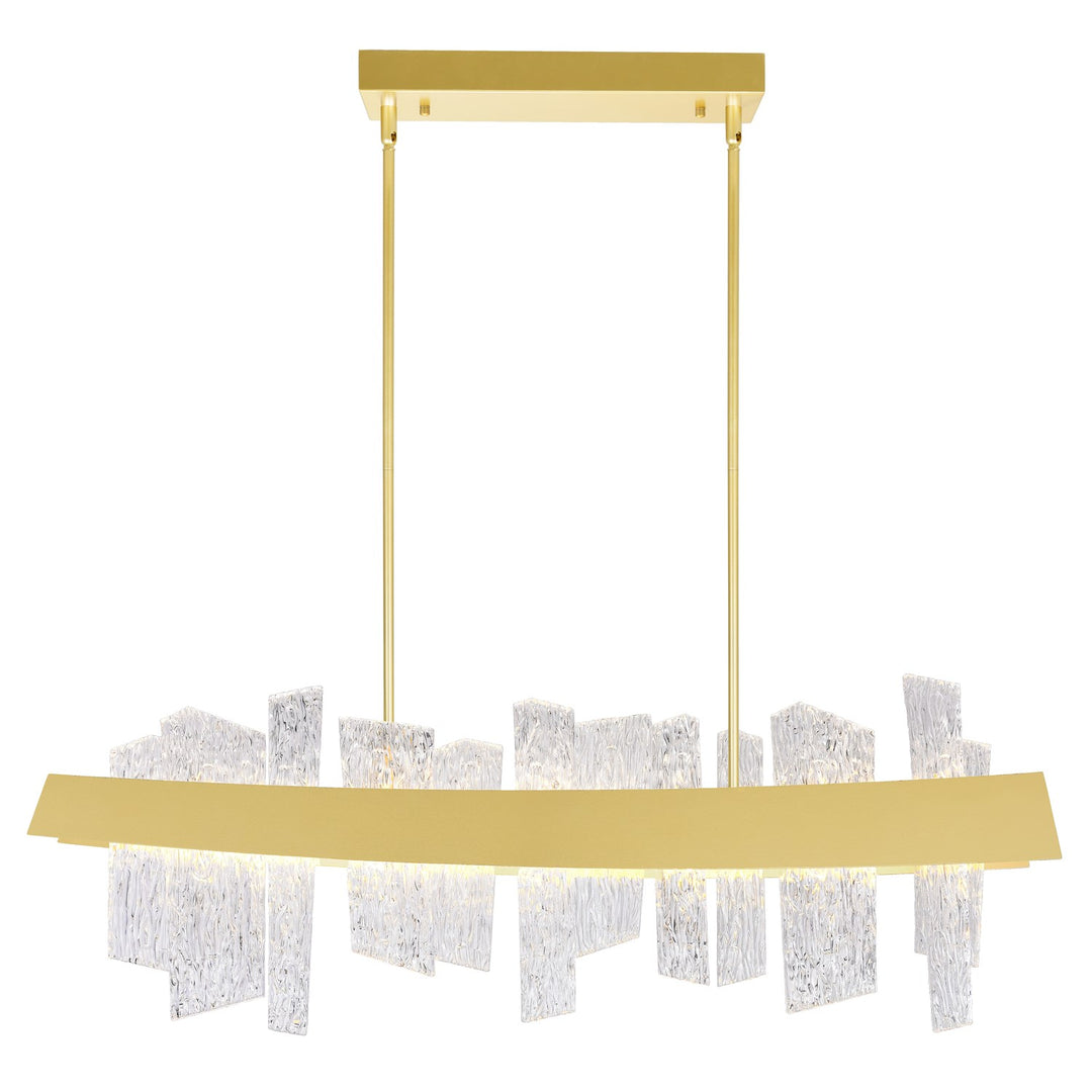 39 In Led Satin Gold Chandelier by CWI Lighting