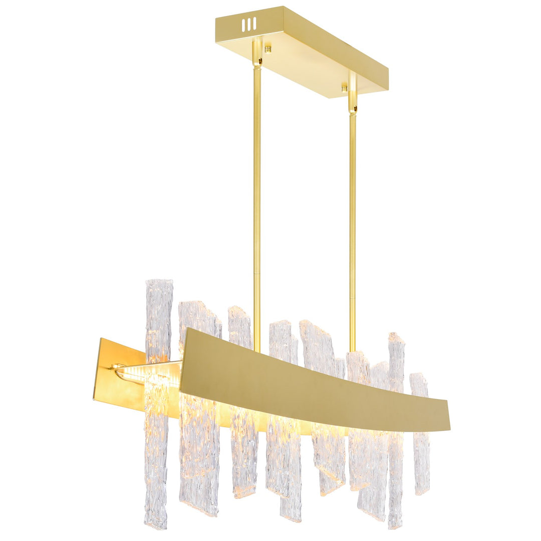 39 In Led Satin Gold Chandelier