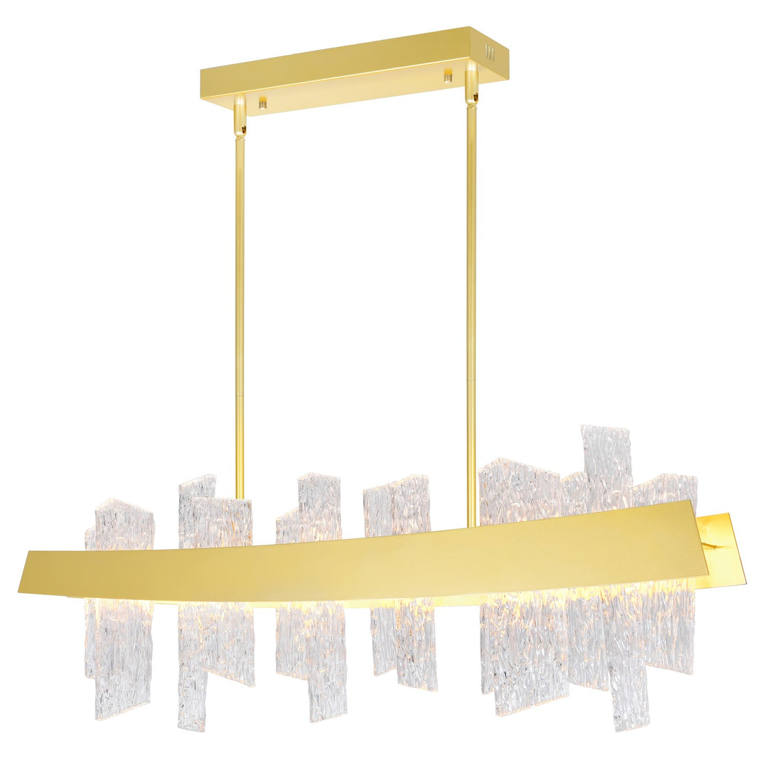 39 In Led Satin Gold Chandelier