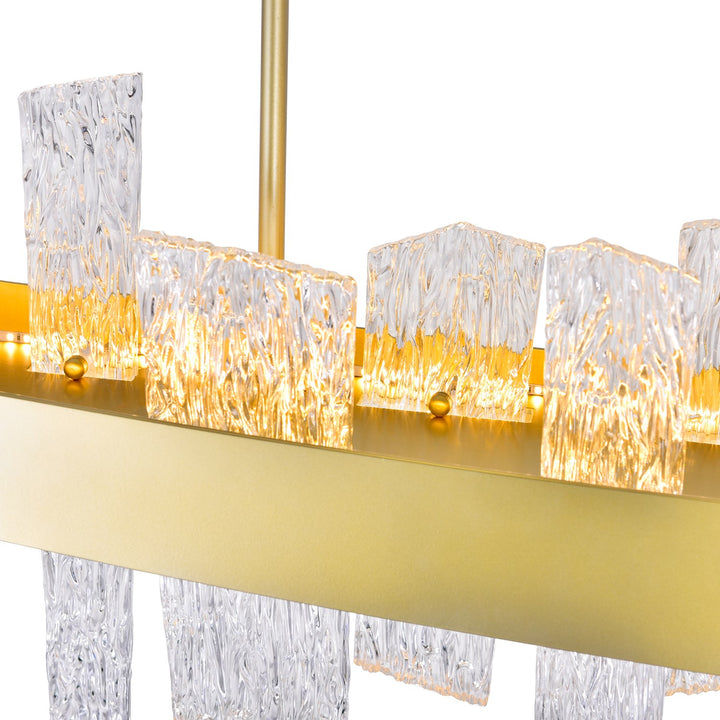 39 In Led Satin Gold Chandelier