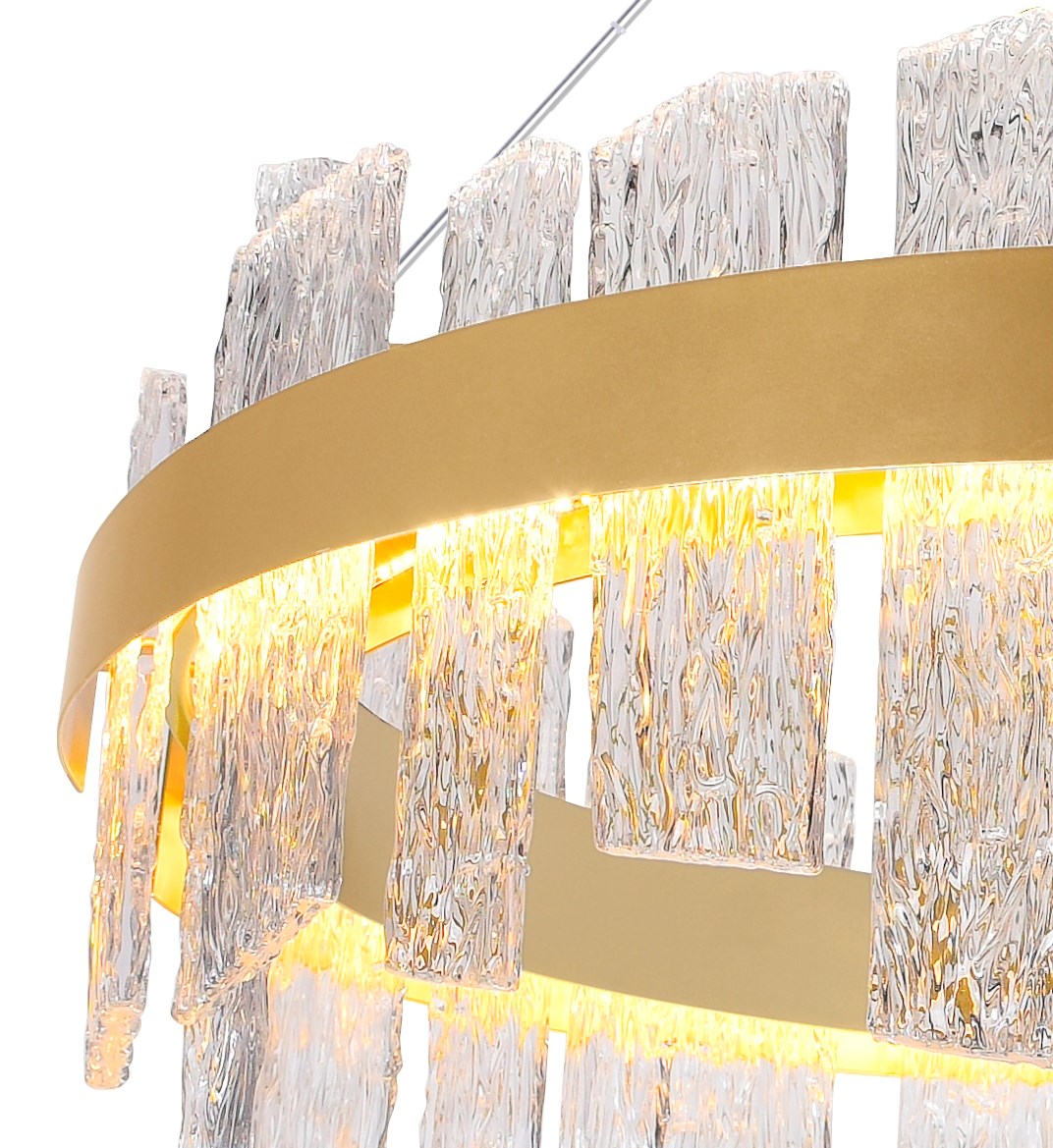 32 In Led Satin Gold Chandelier