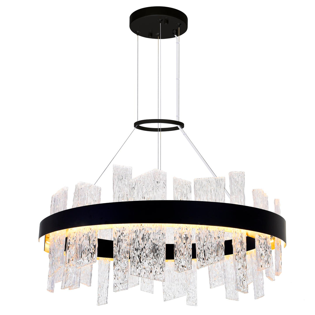 32 In Led Black Chandelier by CWI Lighting
