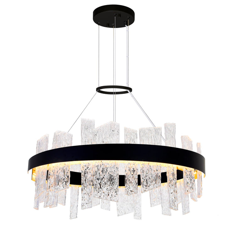 32 In Led Black Chandelier by CWI Lighting