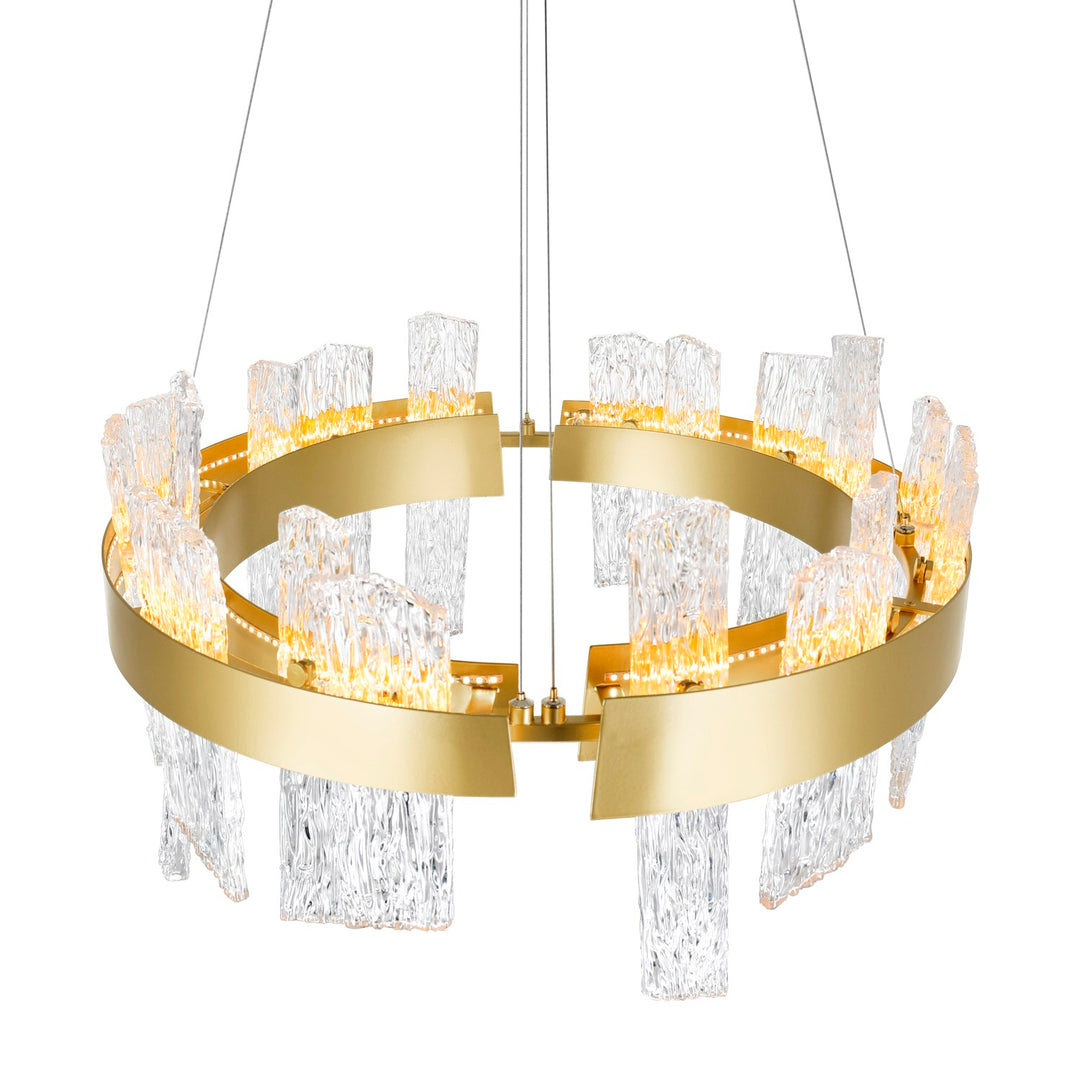 24 In Led Satin Gold Chandelier