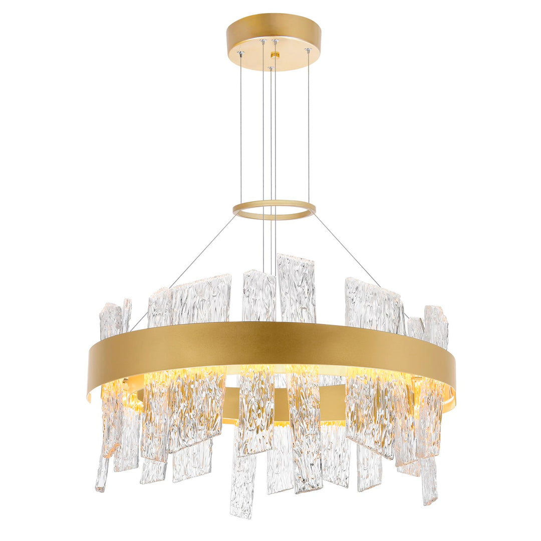 24 In Led Satin Gold Chandelier