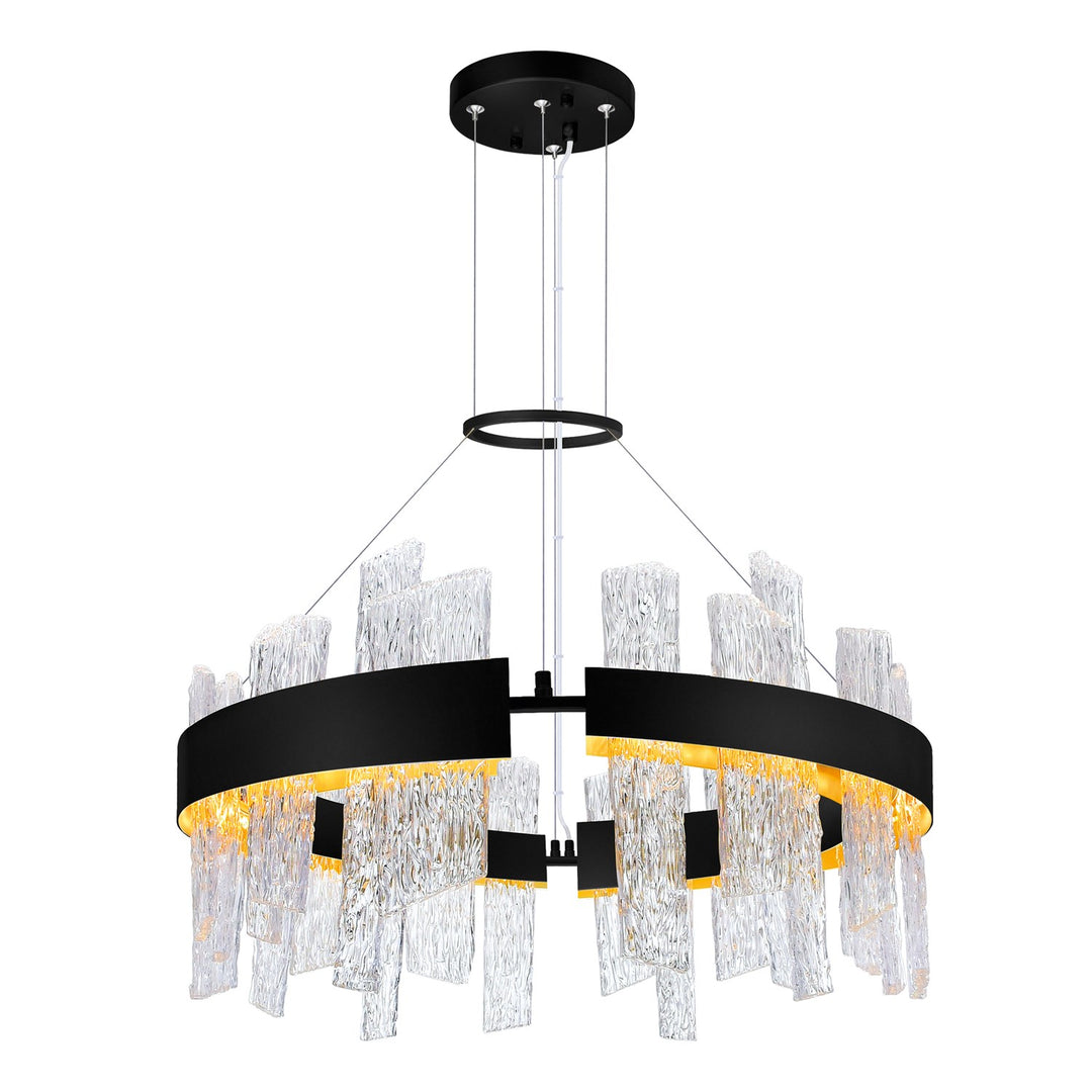 24 In Led Black Chandelier by CWI Lighting