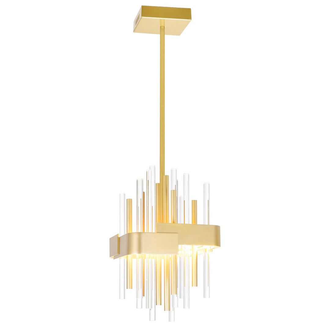 8 In Led Satin Gold Mini Pendant by CWI Lighting