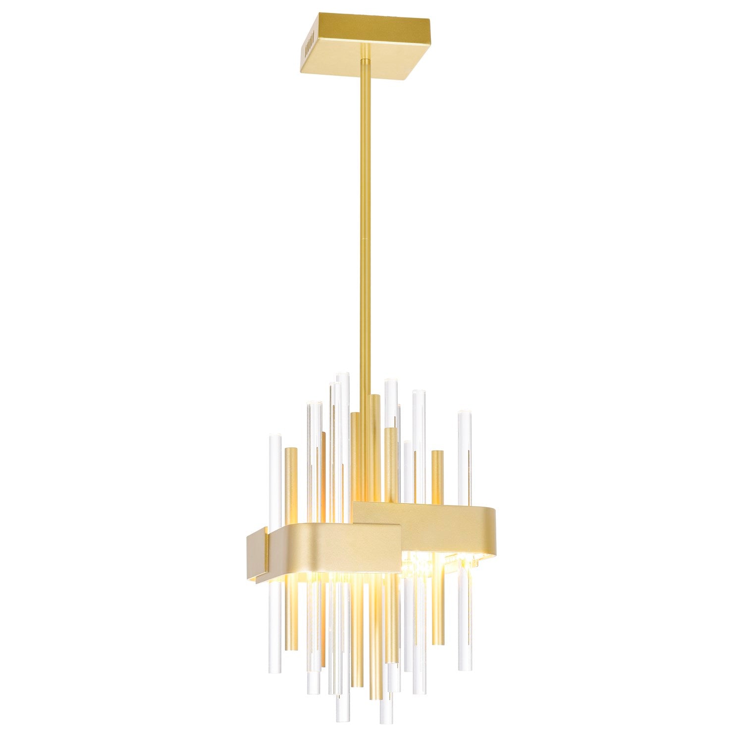 8 In Led Satin Gold Mini Pendant by CWI Lighting