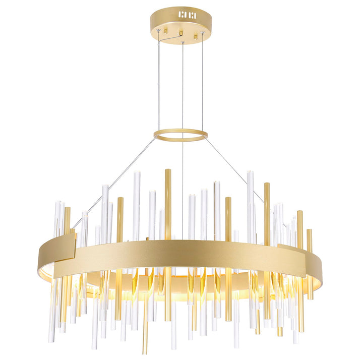 26 In Led Satin Gold Chandelier by CWI Lighting
