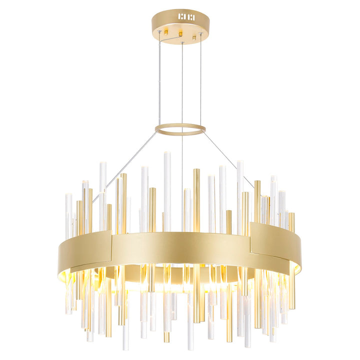 20 In Led Satin Gold Chandelier by CWI Lighting