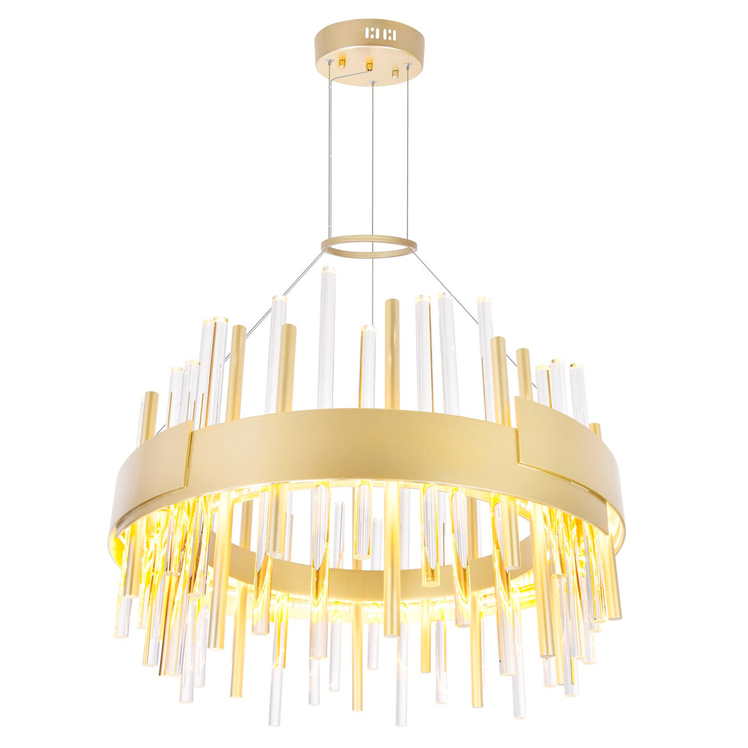 20 In Led Satin Gold Chandelier