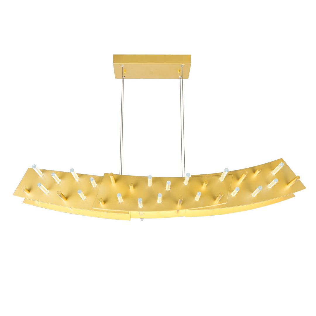 Led Chandelier With Satin Gold Finish
