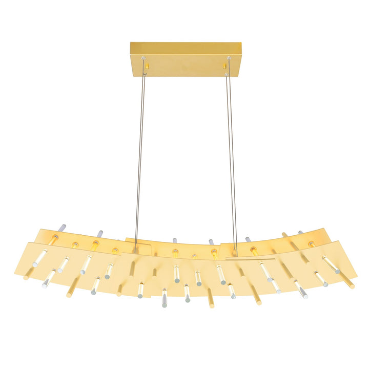 Led Chandelier With Satin Gold Finish