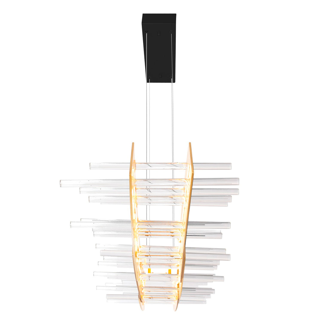 Led Chandelier With Black Finish