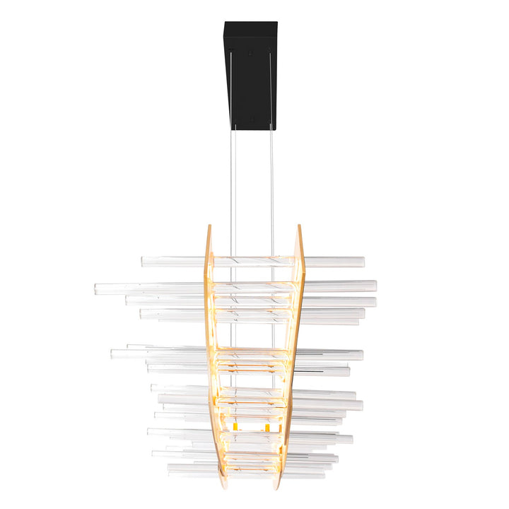 Led Chandelier With Black Finish
