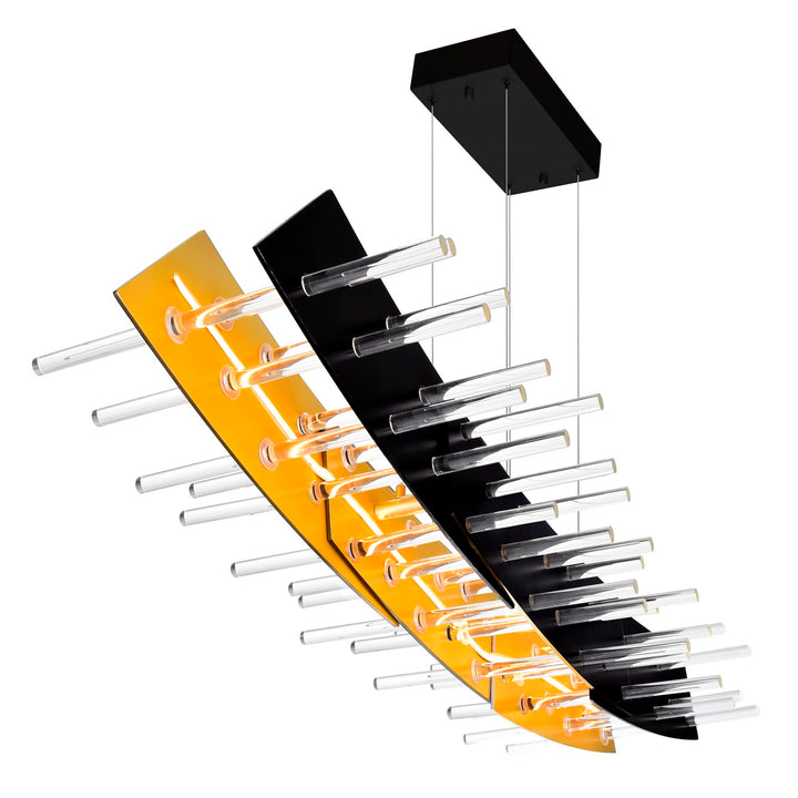 Led Chandelier With Black Finish