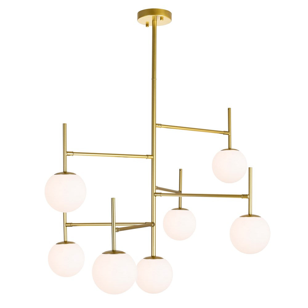 7 Light Chandelier With Medallion Gold Finish by CWI Lighting