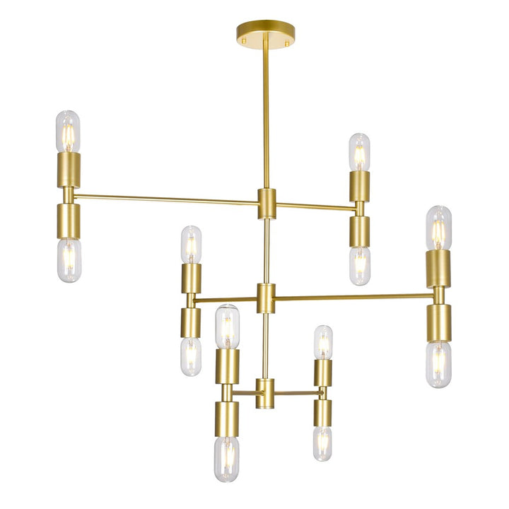 12 Light Chandelier With Medallion Gold Finish by CWI Lighting