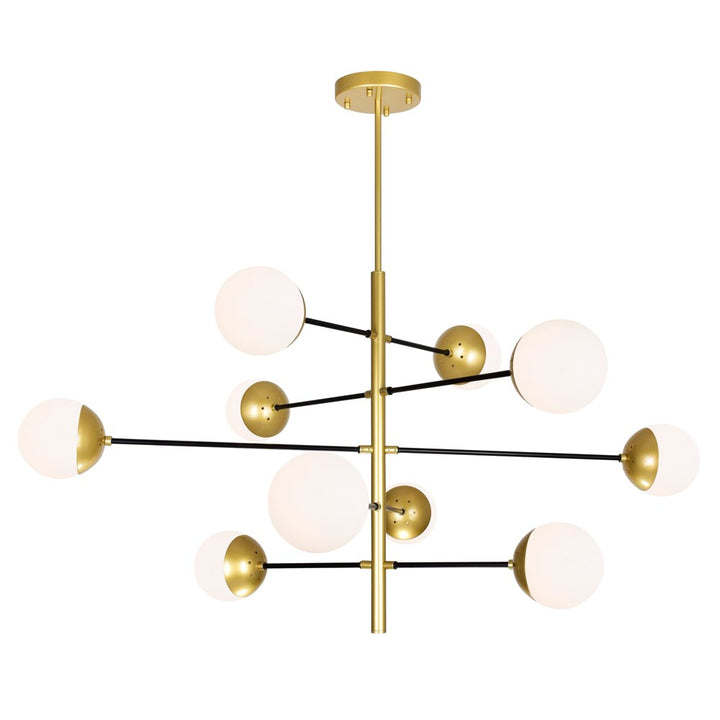 10 Light Chandelier With Medallion Gold Finish by CWI Lighting