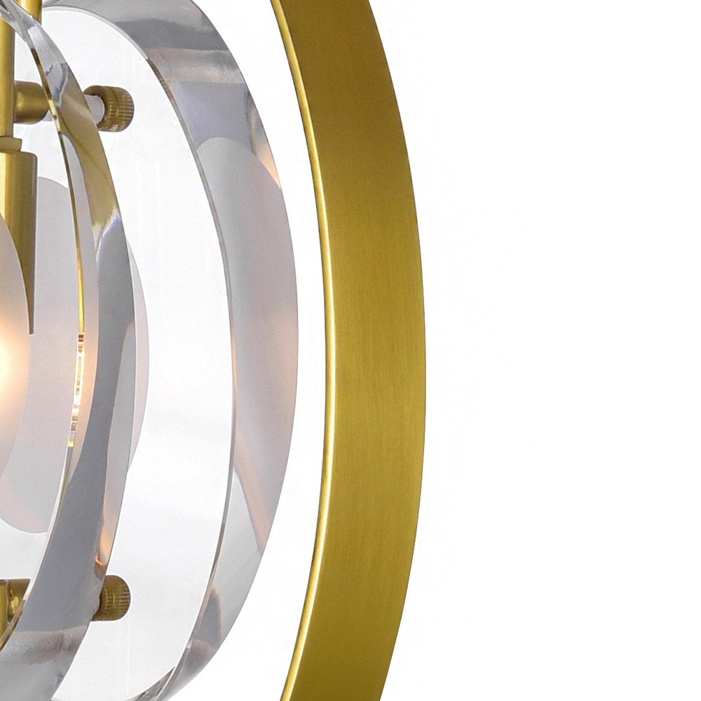 6 Light Pendant With Brass Finish