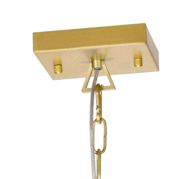 6 Light Chandelier With Satin Gold & Black Finish