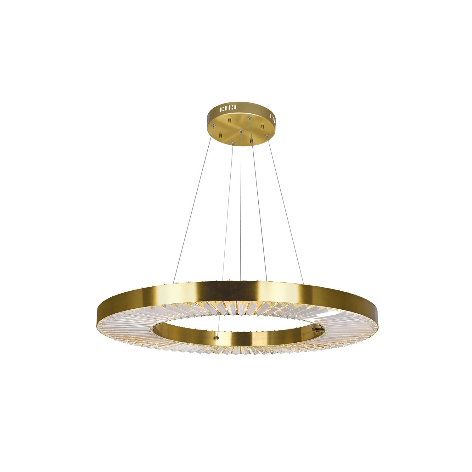 Led Chandelier With Brass Finish by CWI Lighting