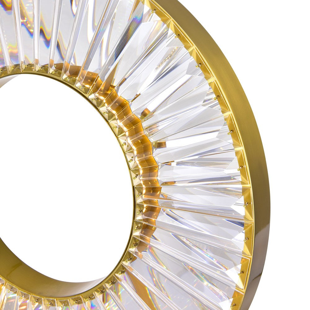 Led Chandelier With Brass Finish