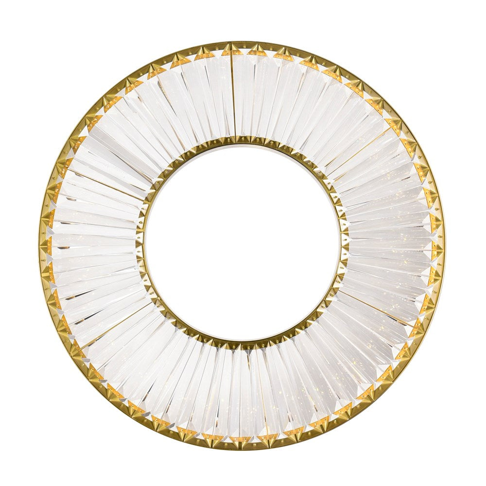Led Chandelier With Brass Finish