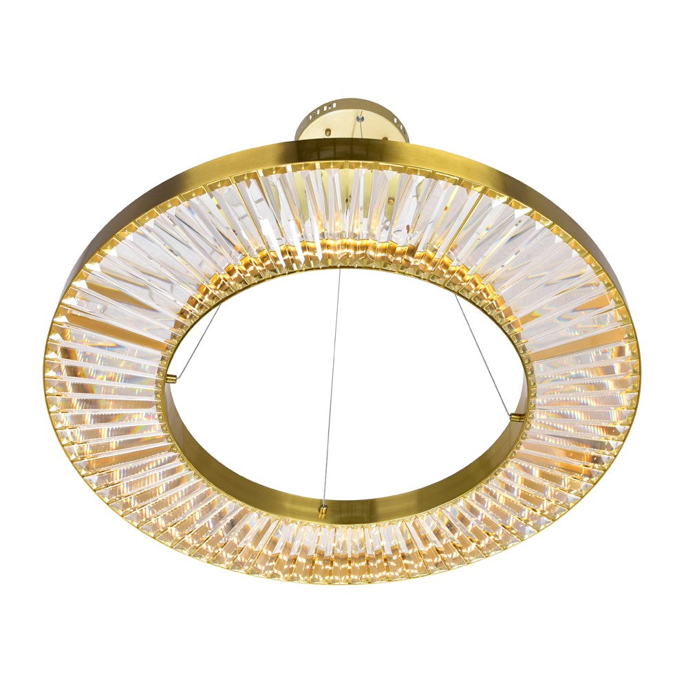 Led Chandelier With Brass Finish