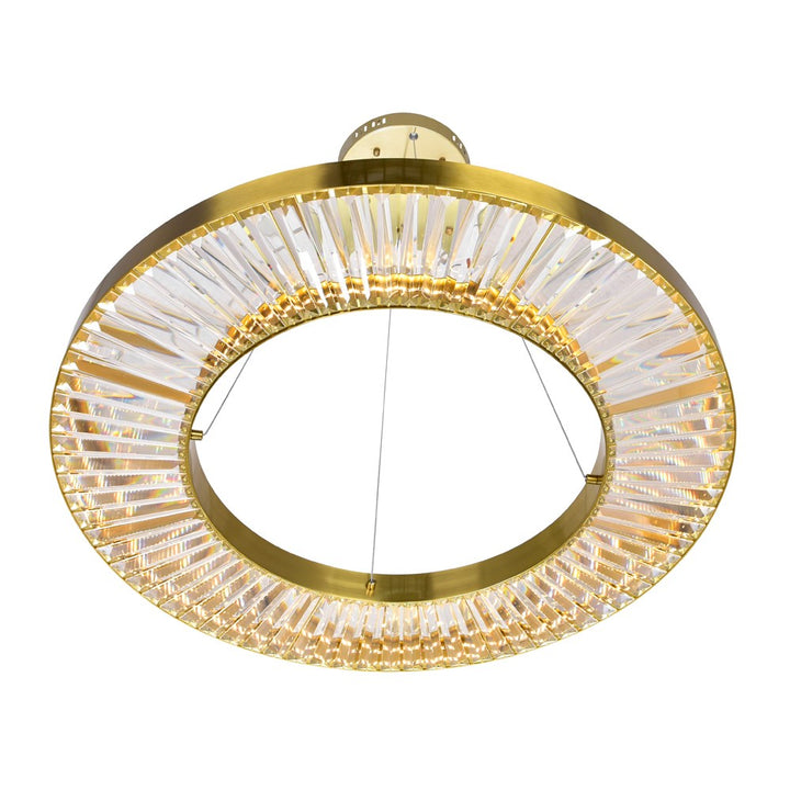 Led Chandelier With Brass Finish