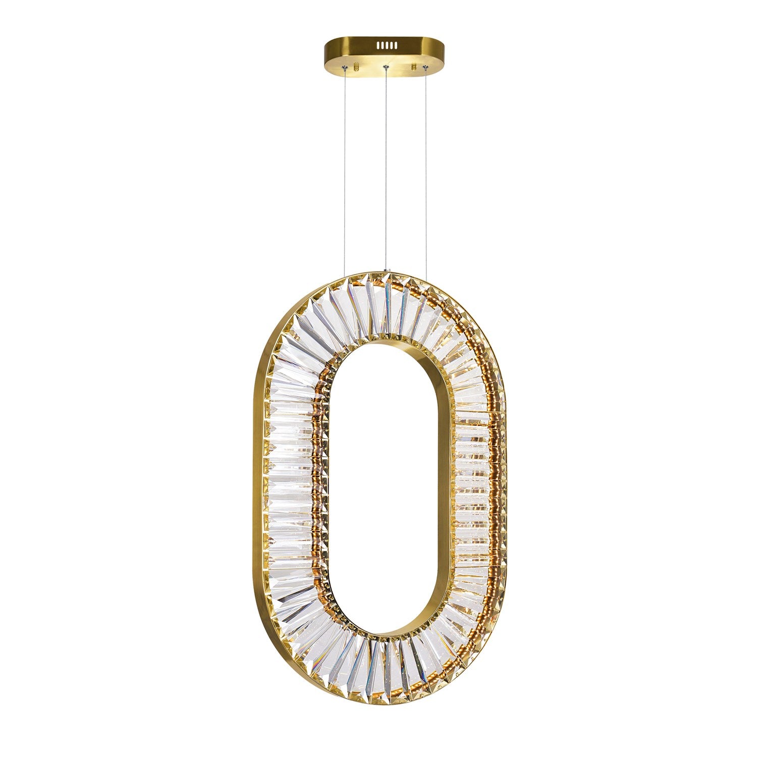 Led Chandelier With Brass Finish by CWI Lighting