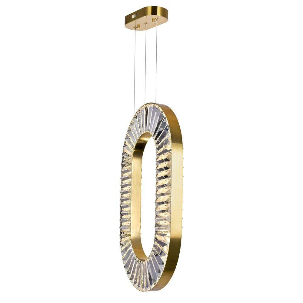 Led Chandelier With Brass Finish