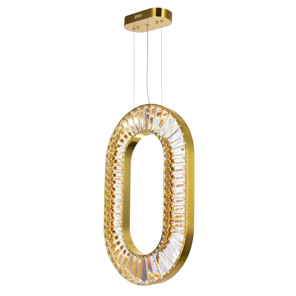 Led Chandelier With Brass Finish