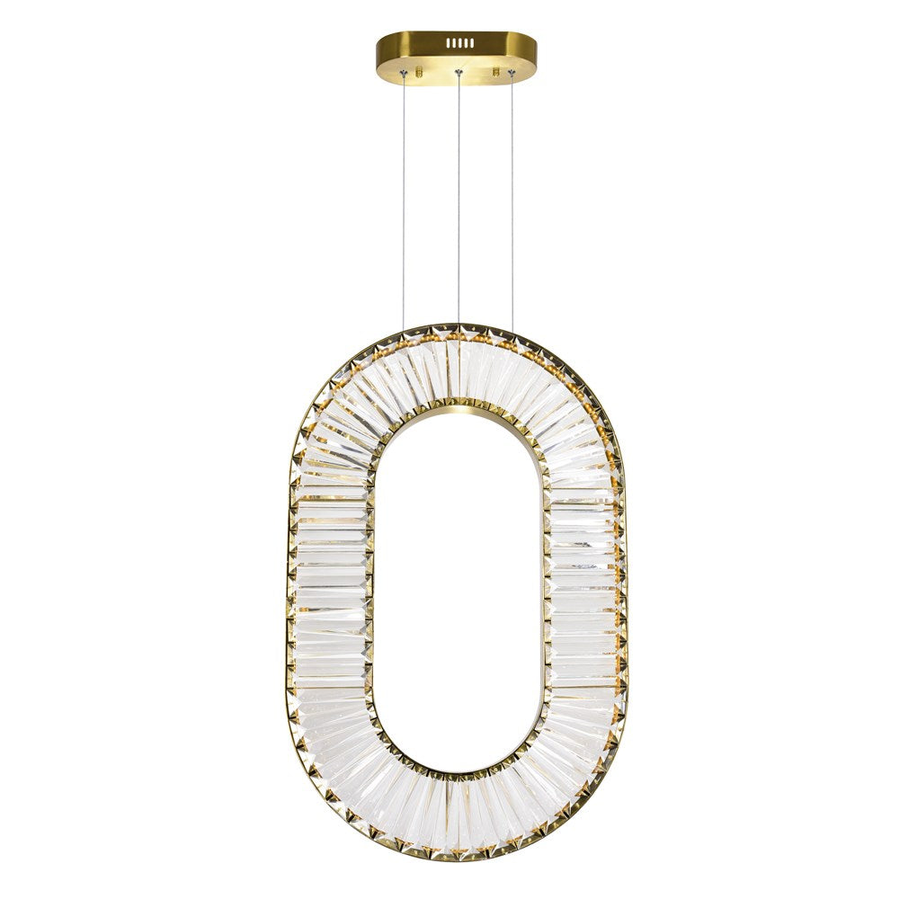 Led Chandelier With Brass Finish