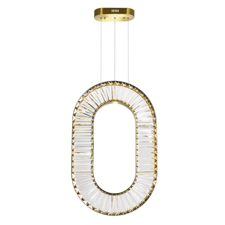 Led Chandelier With Brass Finish